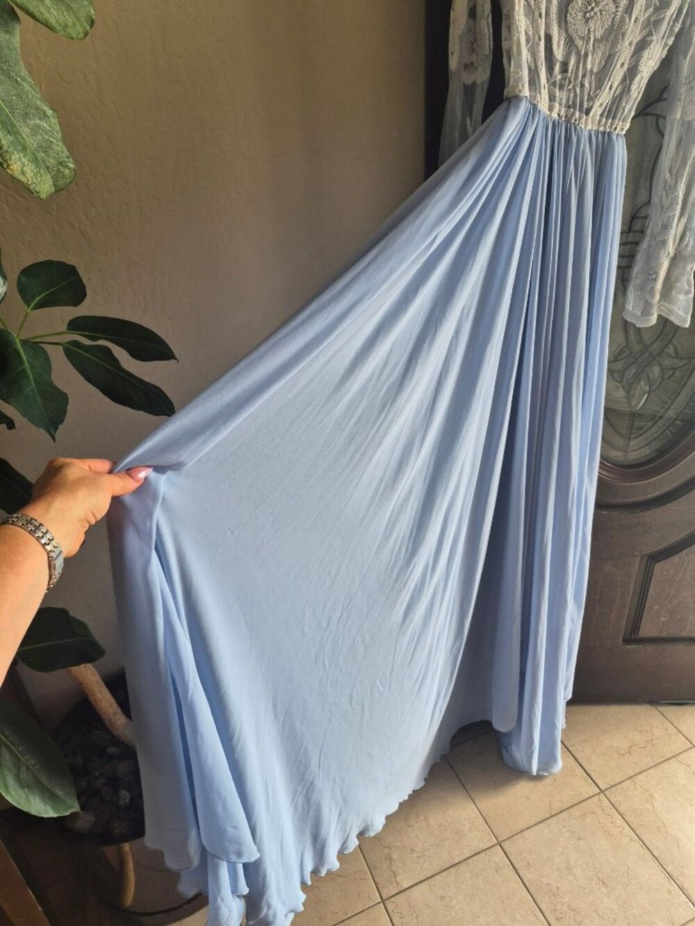 J&J Designs Boho-Inspired Light Blue Maxi Dress size XL - Picture 6 of 9